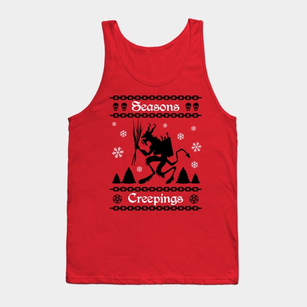 Krampus Ugly Sweater Seasons Creepings Red Tank Top by PUFFYP